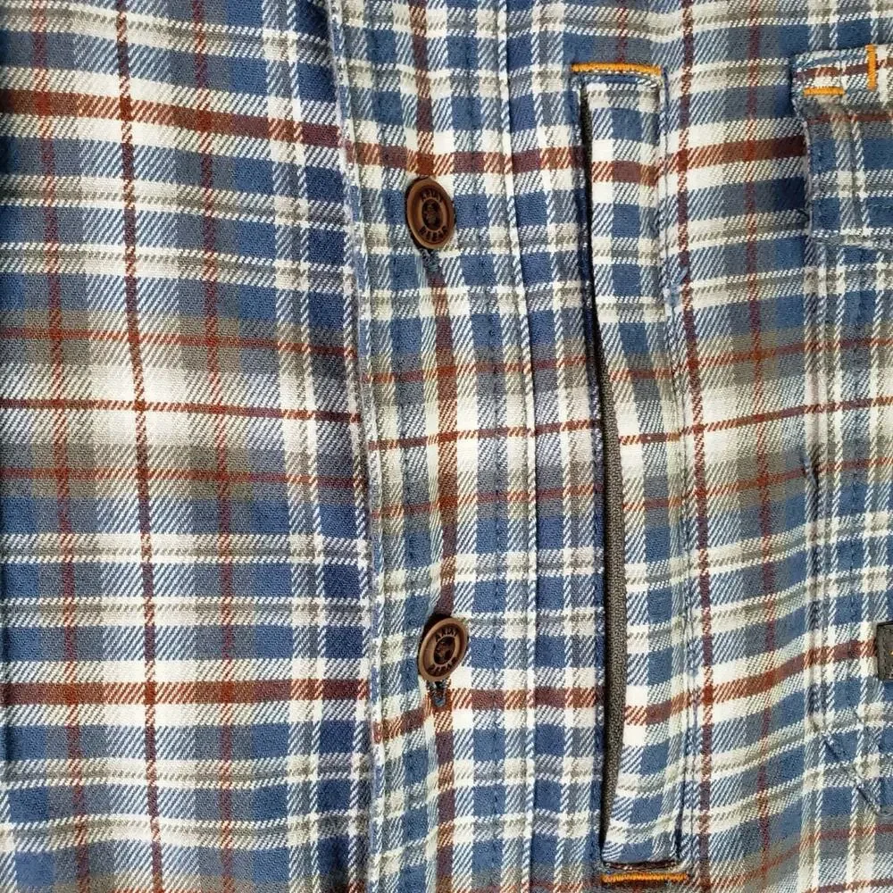 Ariat Rebar Shirt Men’s Size XXLT Tall Blue Plaid Long Sleeve Button Down
